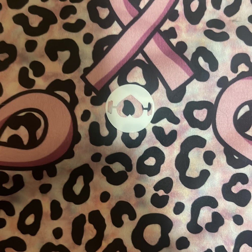 Pink Ribbon Print Athletic Shorts - Picture 4 of 4